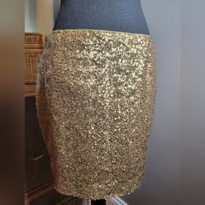 VINTAGE CACHE GOLD SEQUIN MINI SKIRT
